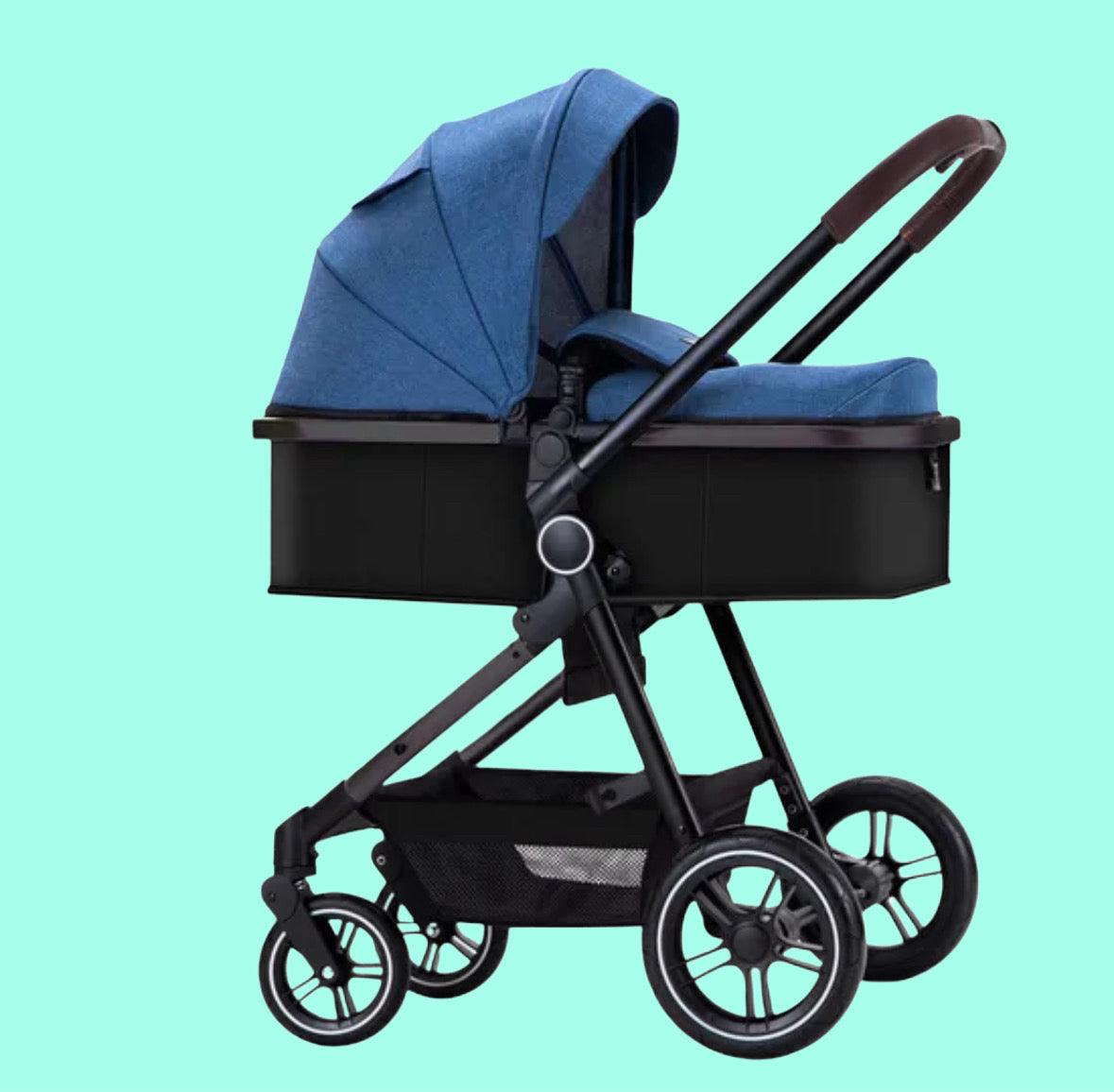 Vanzaa's Hoge Landschap Kinderwagen – Lichtgewicht, Opvouwbaar & Schokbestendig 2-in-1 Ontwerp