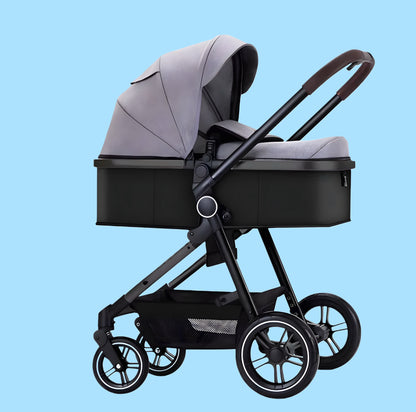 Vanzaa's Hoge Landschap Kinderwagen – Lichtgewicht, Opvouwbaar & Schokbestendig 2-in-1 Ontwerp