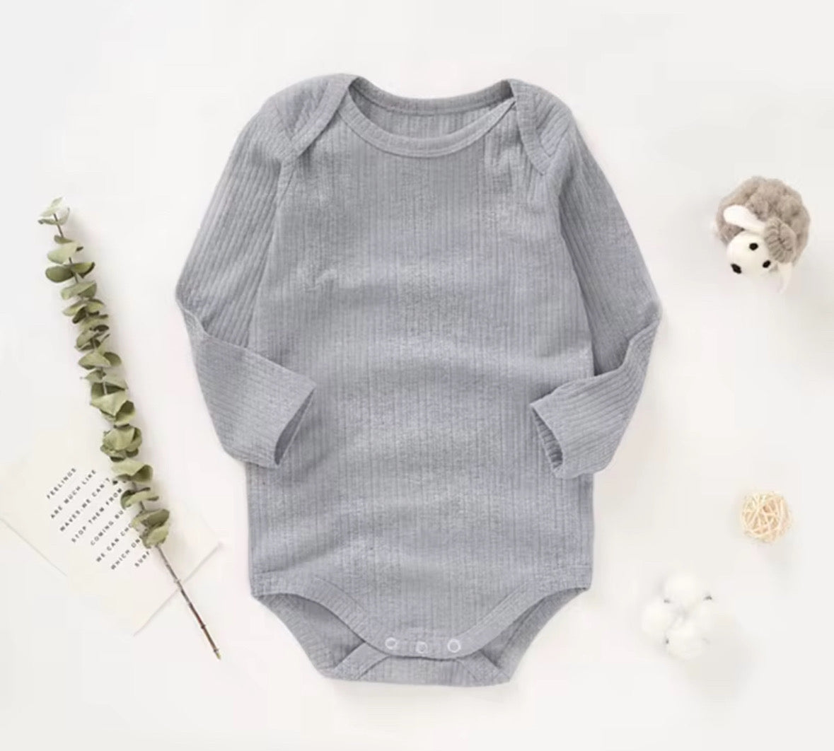 Lange mouw rompertjes van biologisch katoen - gebreid