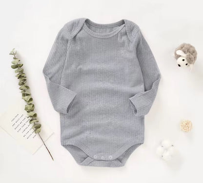 Lange mouw rompertjes van biologisch katoen - gebreid