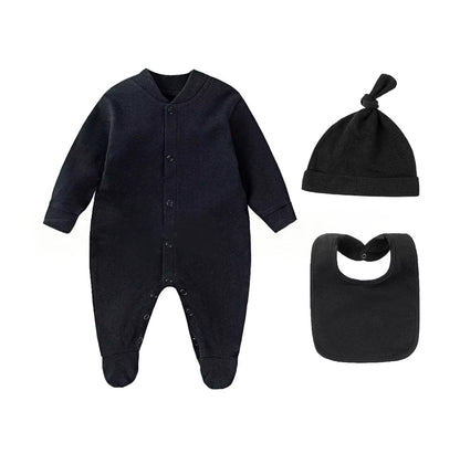 Winterromperset voor pasgeborenen - beige katoen met muts - Jumpsuit