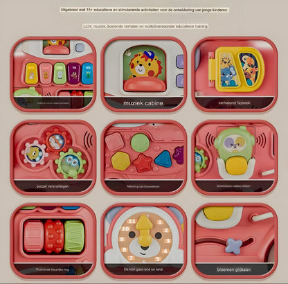 Educatief 5-in-1 zit- en rijspeelgoed voor baby's van 0-4 jaar met muziek en visuele weergave