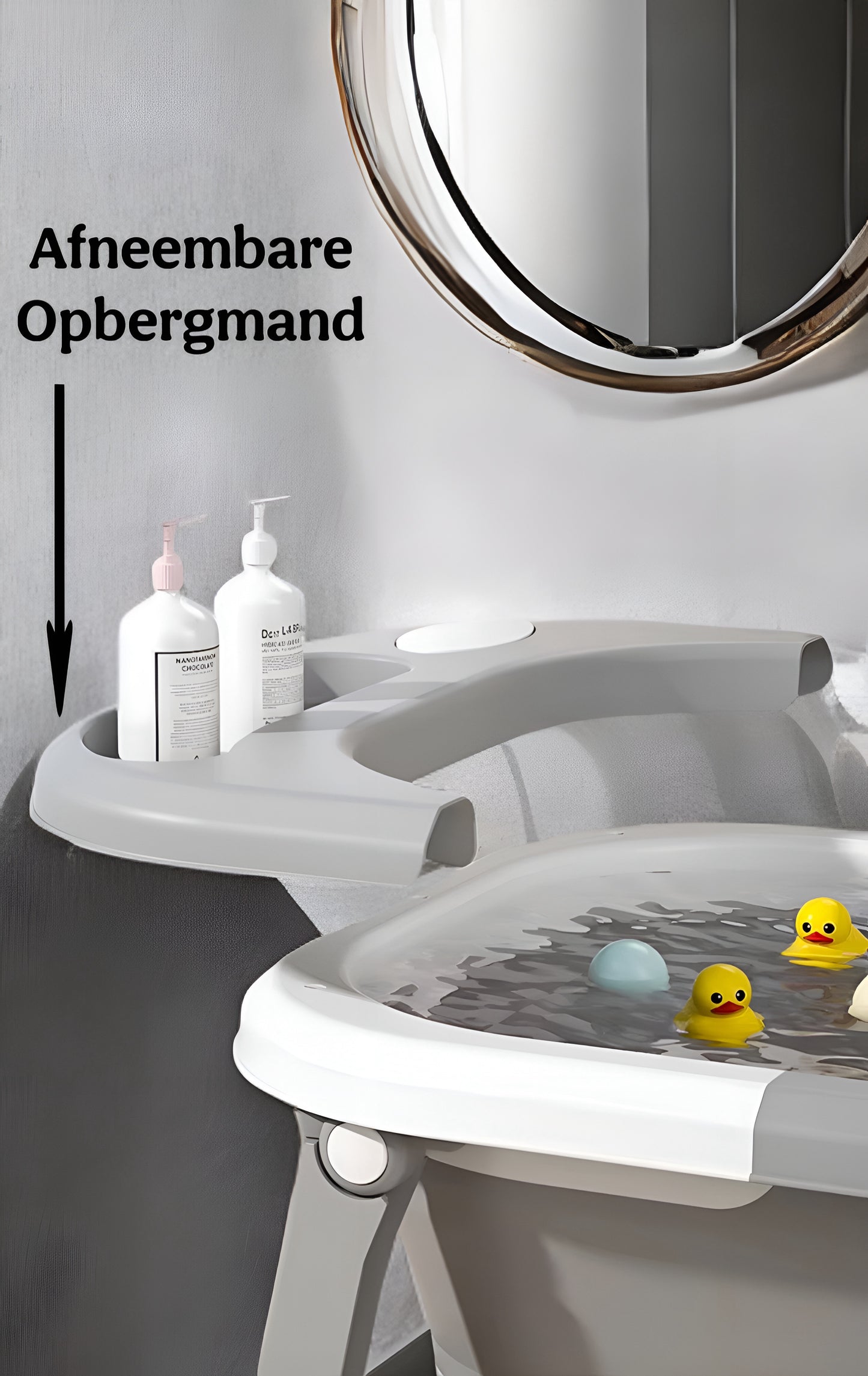 Opvouwbaar babybadje met touchscreen | Duurzaam, geïsoleerd en makkelijk leeg te laten lopen | Afneembare opbergruimte | Voor 0-6 jaar