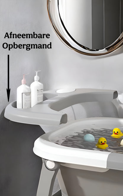 Opvouwbaar babybadje met touchscreen | Duurzaam, geïsoleerd en makkelijk leeg te laten lopen | Afneembare opbergruimte | Voor 0-6 jaar