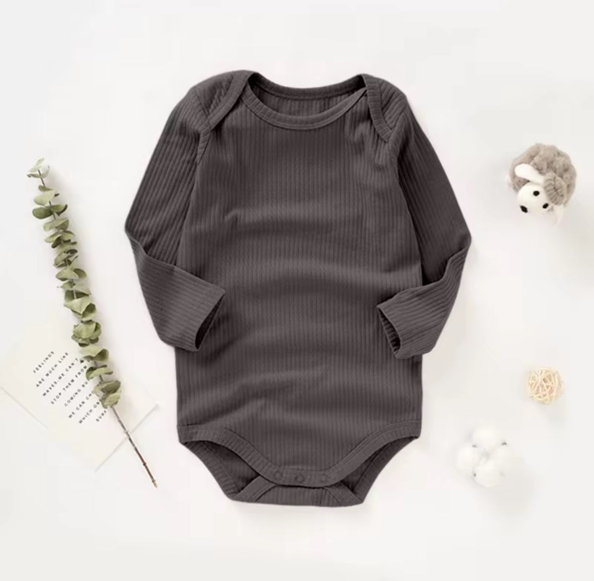 Lange mouw rompertjes van biologisch katoen - gebreid