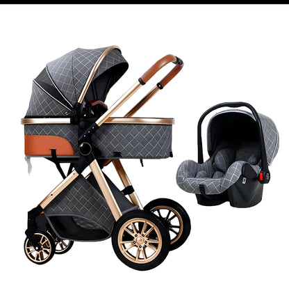 Vanzaa's Hoge Landschap Kinderwagen – Lichtgewicht, Opvouwbaar & Schokbestendig 2-in-1 Ontwerp