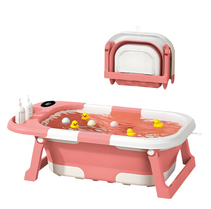 Opvouwbaar babybadje met touchscreen | Duurzaam, geïsoleerd en makkelijk leeg te laten lopen | Afneembare opbergruimte | Voor 0-6 jaar