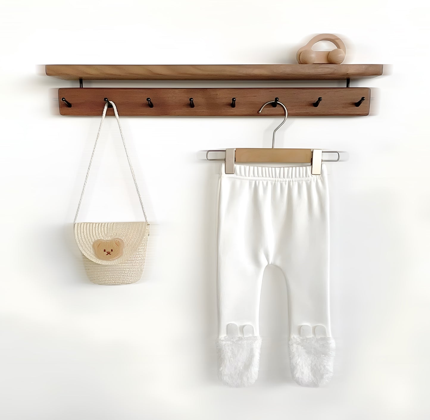 Wollen baby rompertjes met bont voor winter en herfst - met afneembare leggings