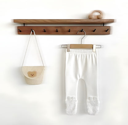 Wollen baby rompertjes met bont voor winter en herfst - met afneembare leggings