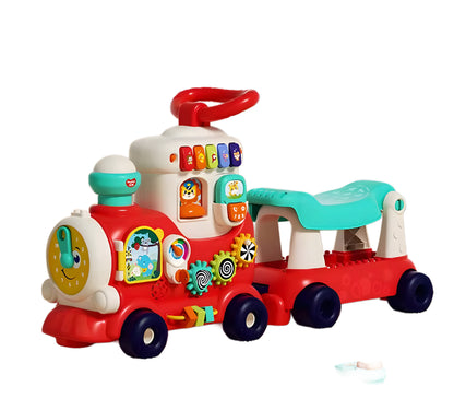 Educatief 5-in-1 zit- en rijspeelgoed voor baby's van 0-4 jaar met muziek en visuele weergave