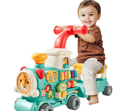 Educatief 5-in-1 zit- en rijspeelgoed voor baby's van 0-4 jaar met muziek en visuele weergave