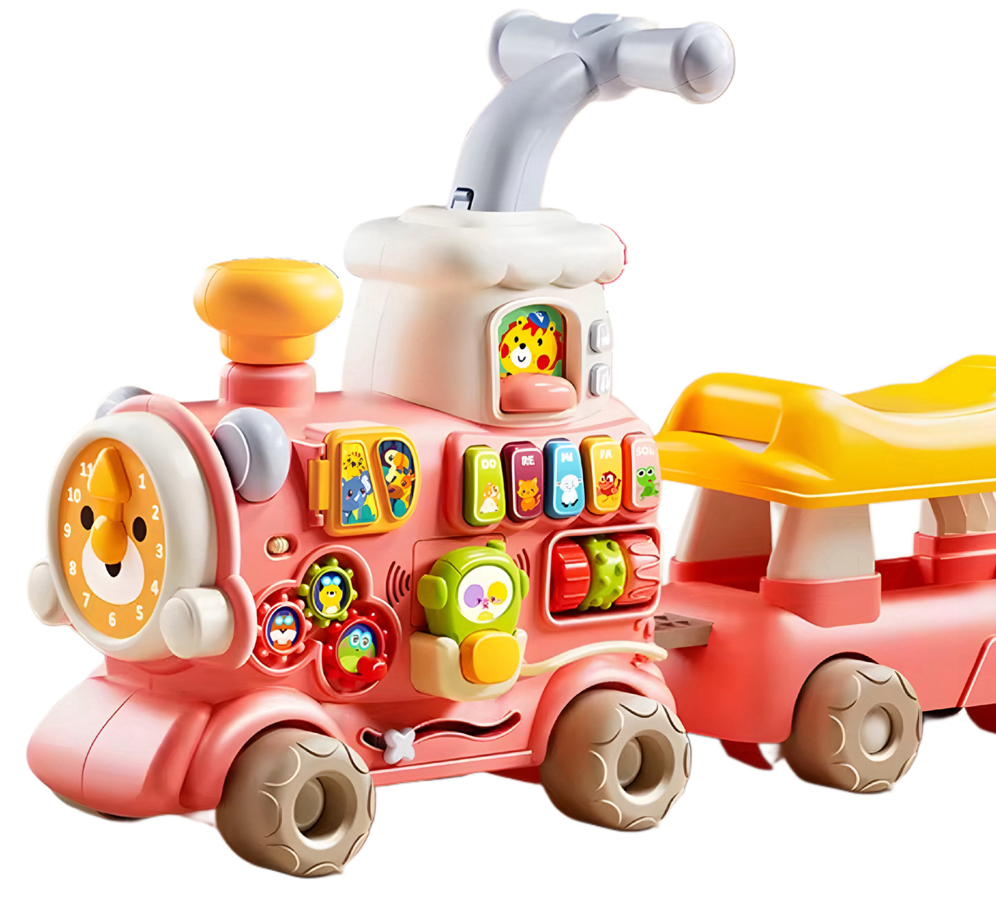 Educatief 5-in-1 zit- en rijspeelgoed voor baby's van 0-4 jaar met muziek en visuele weergave