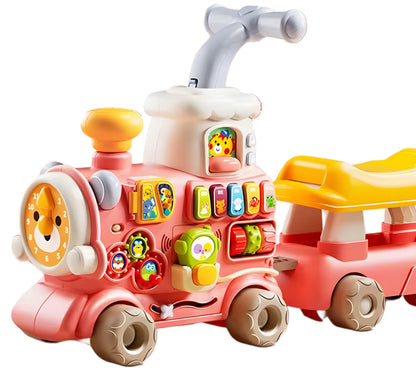 Educatief 5-in-1 zit- en rijspeelgoed voor baby's van 0-4 jaar met muziek en visuele weergave