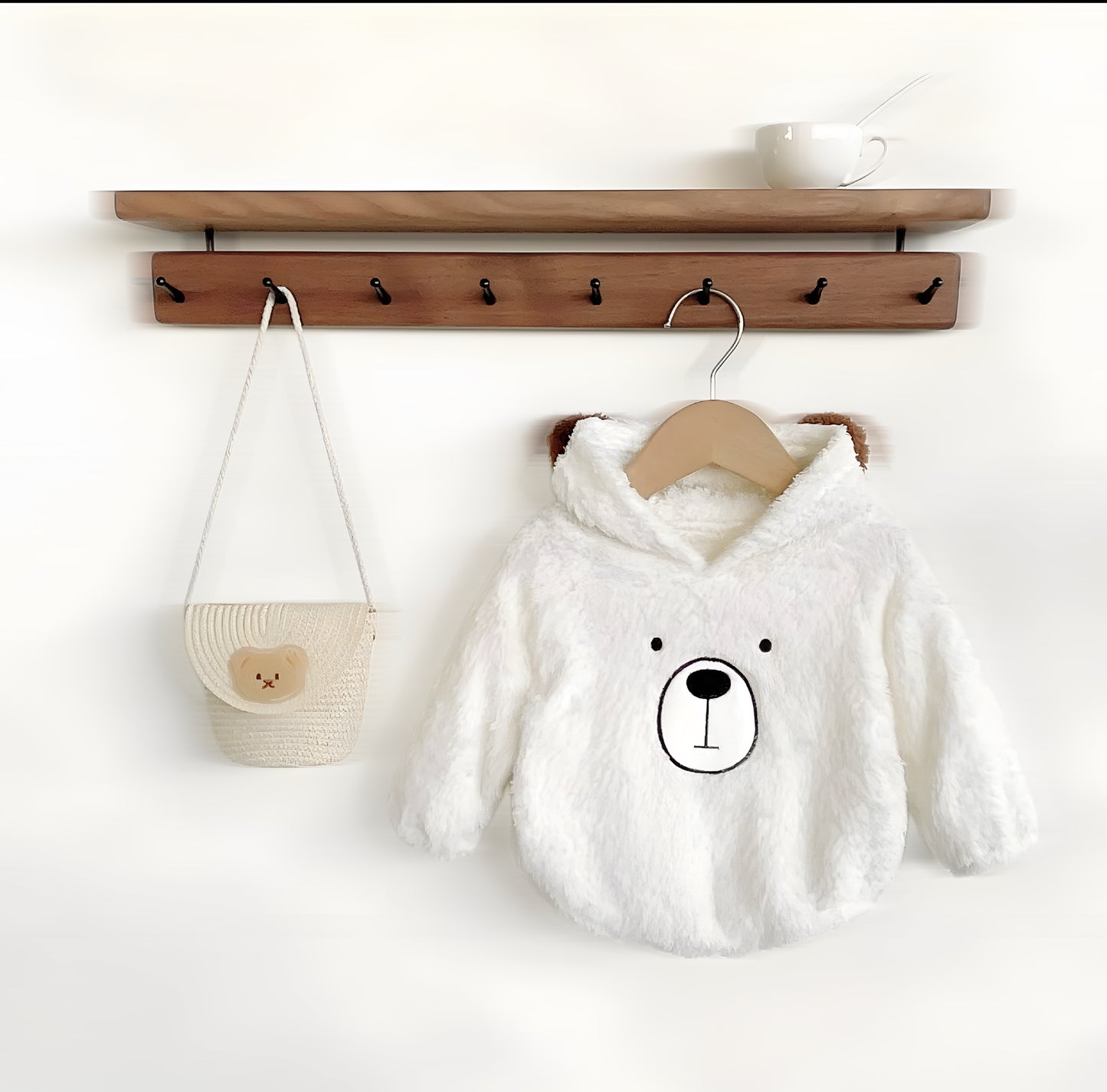 Wollen baby rompertjes met bont voor winter en herfst - met afneembare leggings