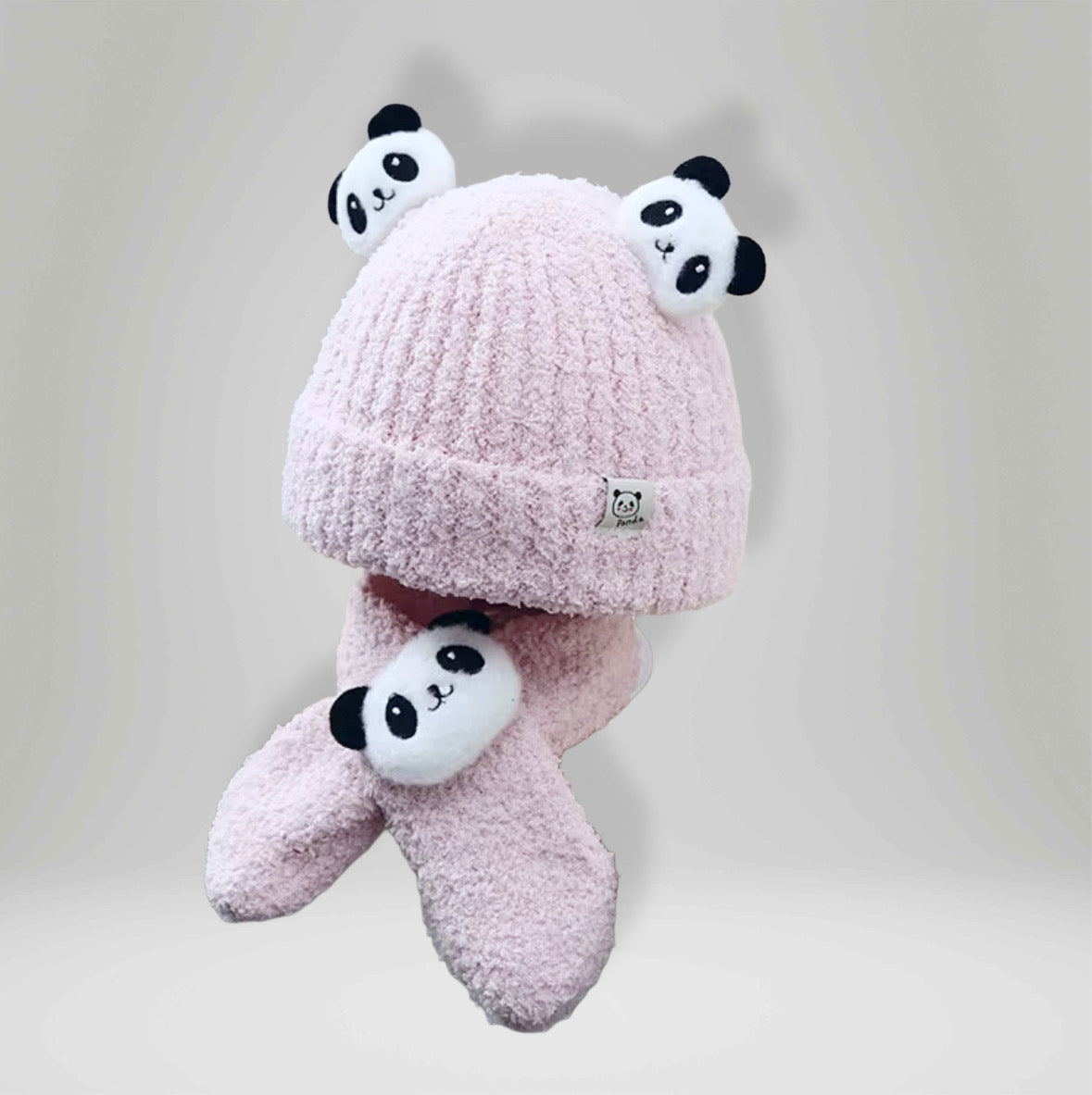 Vanzaa's handgebreide wollen winterbabymuts en sjaal