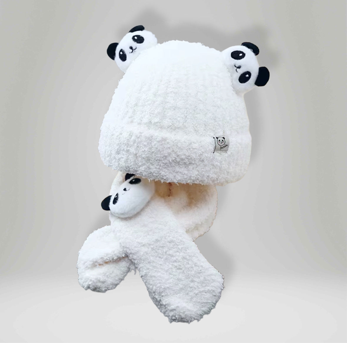 Vanzaa's handgebreide wollen winterbabymuts en sjaal