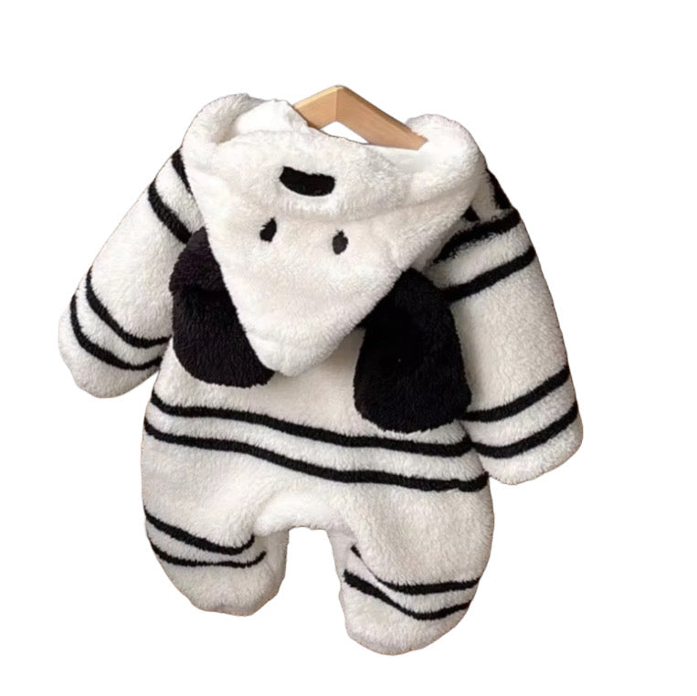 Vanzaa's Baby winter pluizige, wollen jumpsuit voor pasgeborenen