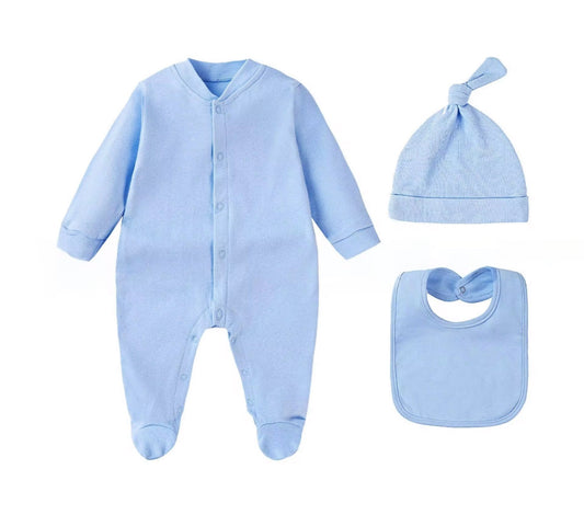 Winterromperset voor pasgeborenen - beige katoen met muts - Jumpsuit