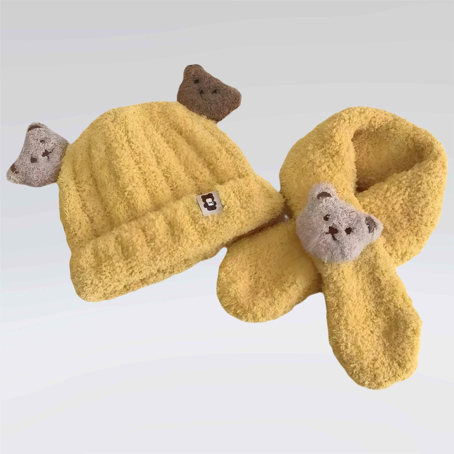 Vanzaa's handgebreide wollen winterbabymuts en sjaal