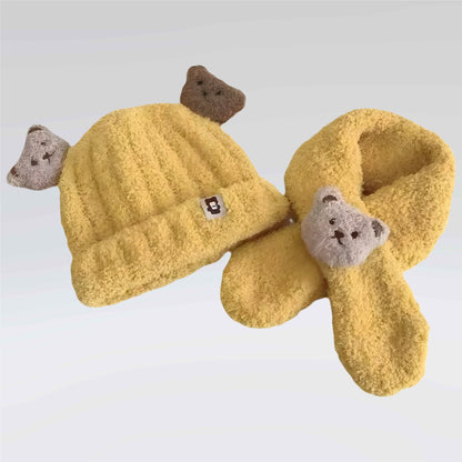 Vanzaa's handgebreide wollen winterbabymuts en sjaal