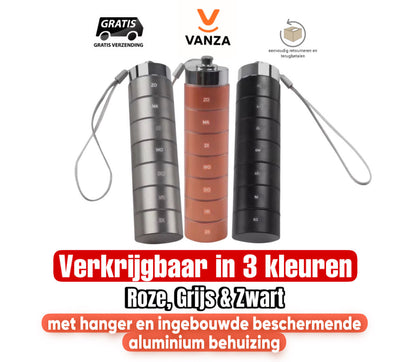 Pillen Organizer met Luxe Aluminium Behuizing