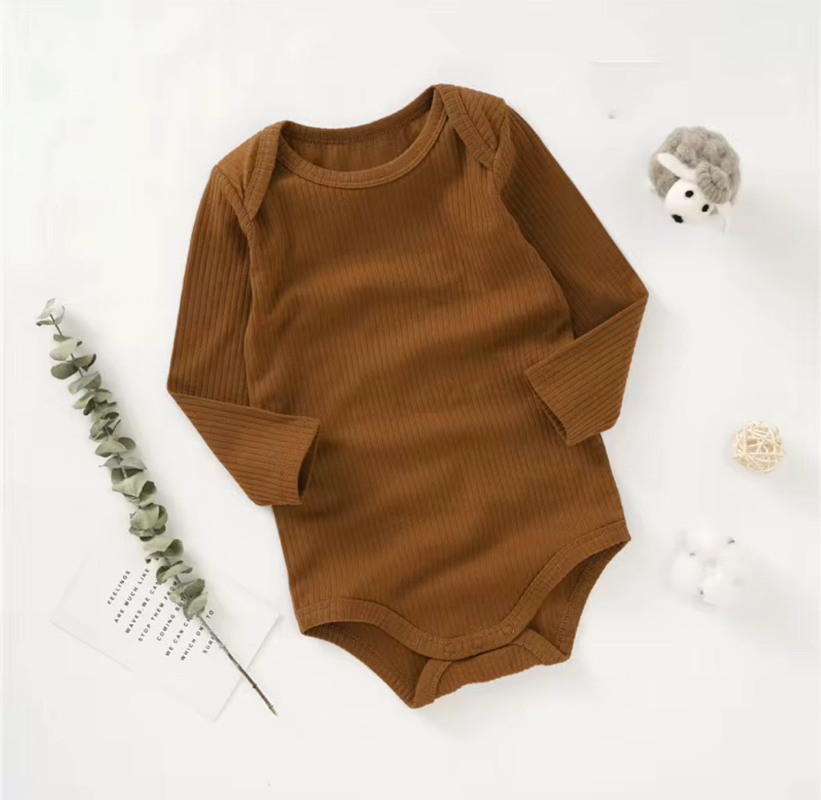 Lange mouw rompertjes van biologisch katoen - gebreid