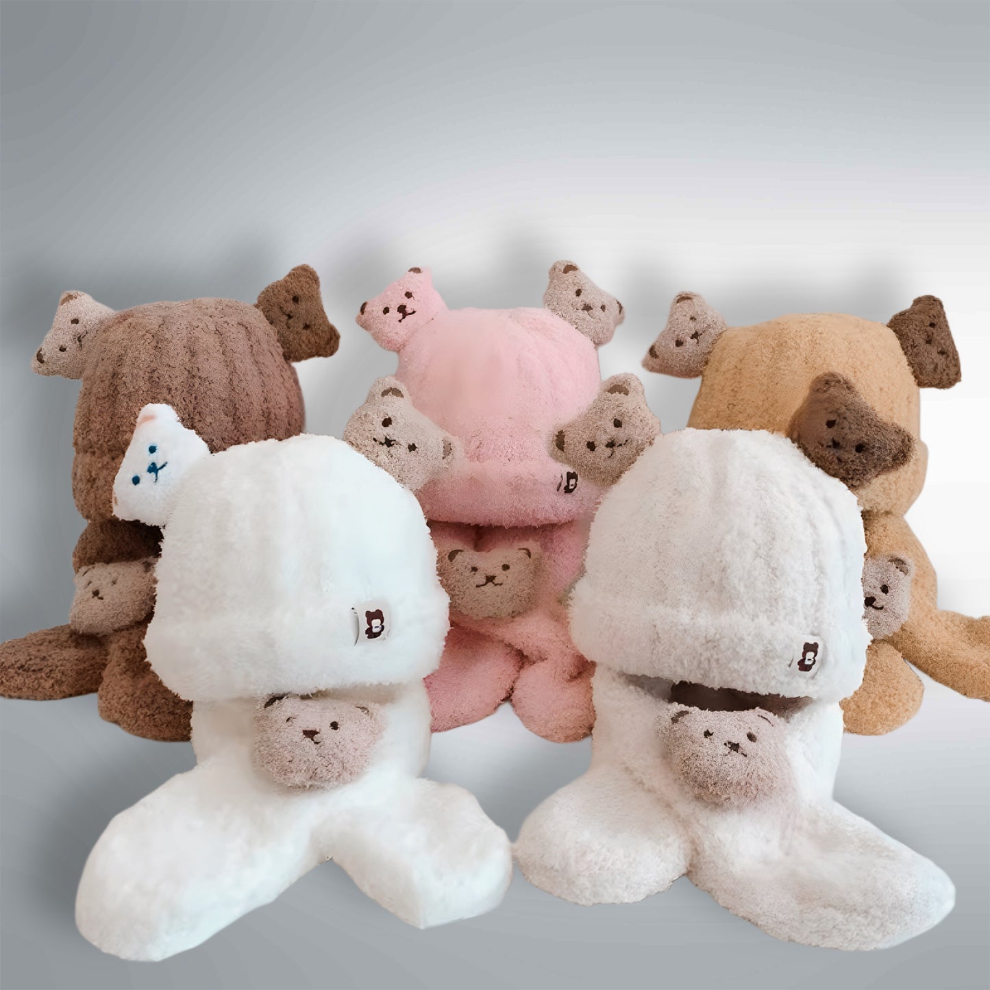 Vanzaa's handgebreide wollen winterbabymuts en sjaal