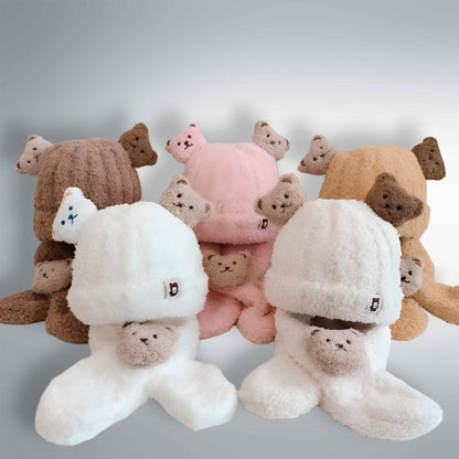 Vanzaa's handgebreide wollen winterbabymuts en sjaal