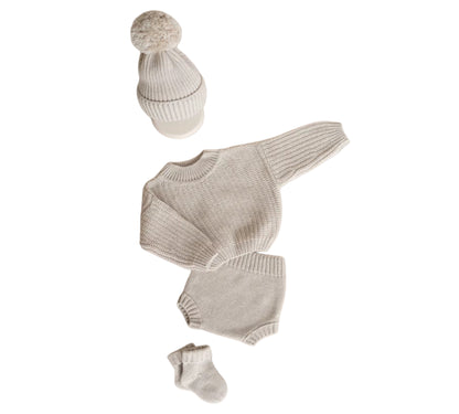 Gebreide Babytruiset voor Pasgeborenen met Sokjes en Warme Muts