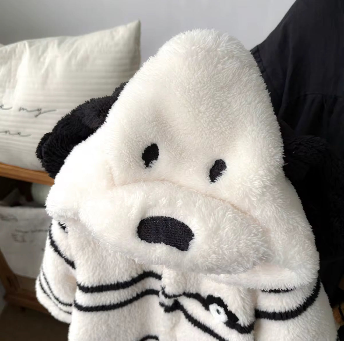 Vanzaa's Baby winter pluizige, wollen jumpsuit voor pasgeborenen