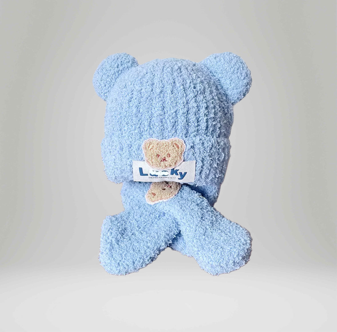 Vanzaa's handgebreide wollen winterbabymuts en sjaal