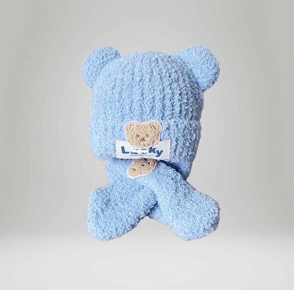 Vanzaa's handgebreide wollen winterbabymuts en sjaal