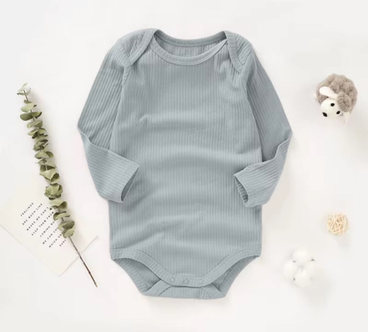 Lange mouw rompertjes van biologisch katoen - gebreid