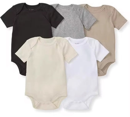 Gebreide Babyrompertjes in Lichte Kleur/Effen Design