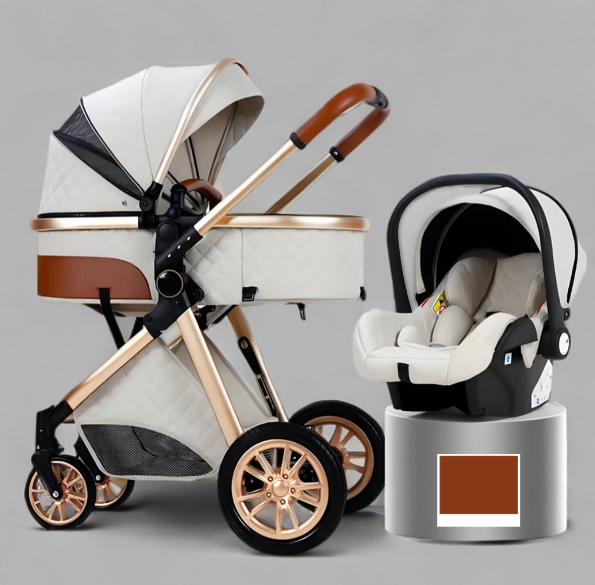 Vanzaa's Hoge Landschap Kinderwagen – Lichtgewicht, Opvouwbaar & Schokbestendig 2-in-1 Ontwerp