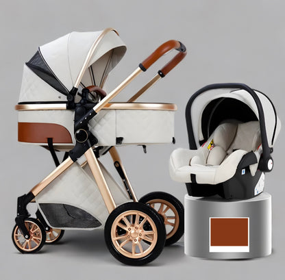 Vanzaa's Hoge Landschap Kinderwagen – Lichtgewicht, Opvouwbaar & Schokbestendig 2-in-1 Ontwerp