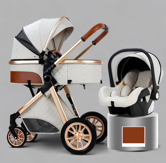 Vanzaa's Hoge Landschap Kinderwagen – Lichtgewicht, Opvouwbaar & Schokbestendig 2-in-1 Ontwerp