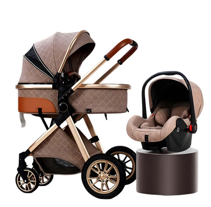 Vanzaa's Hoge Landschap Kinderwagen – Lichtgewicht, Opvouwbaar & Schokbestendig 2-in-1 Ontwerp