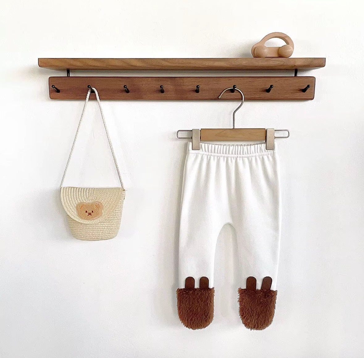 Wollen baby rompertjes met bont voor winter en herfst - met afneembare leggings