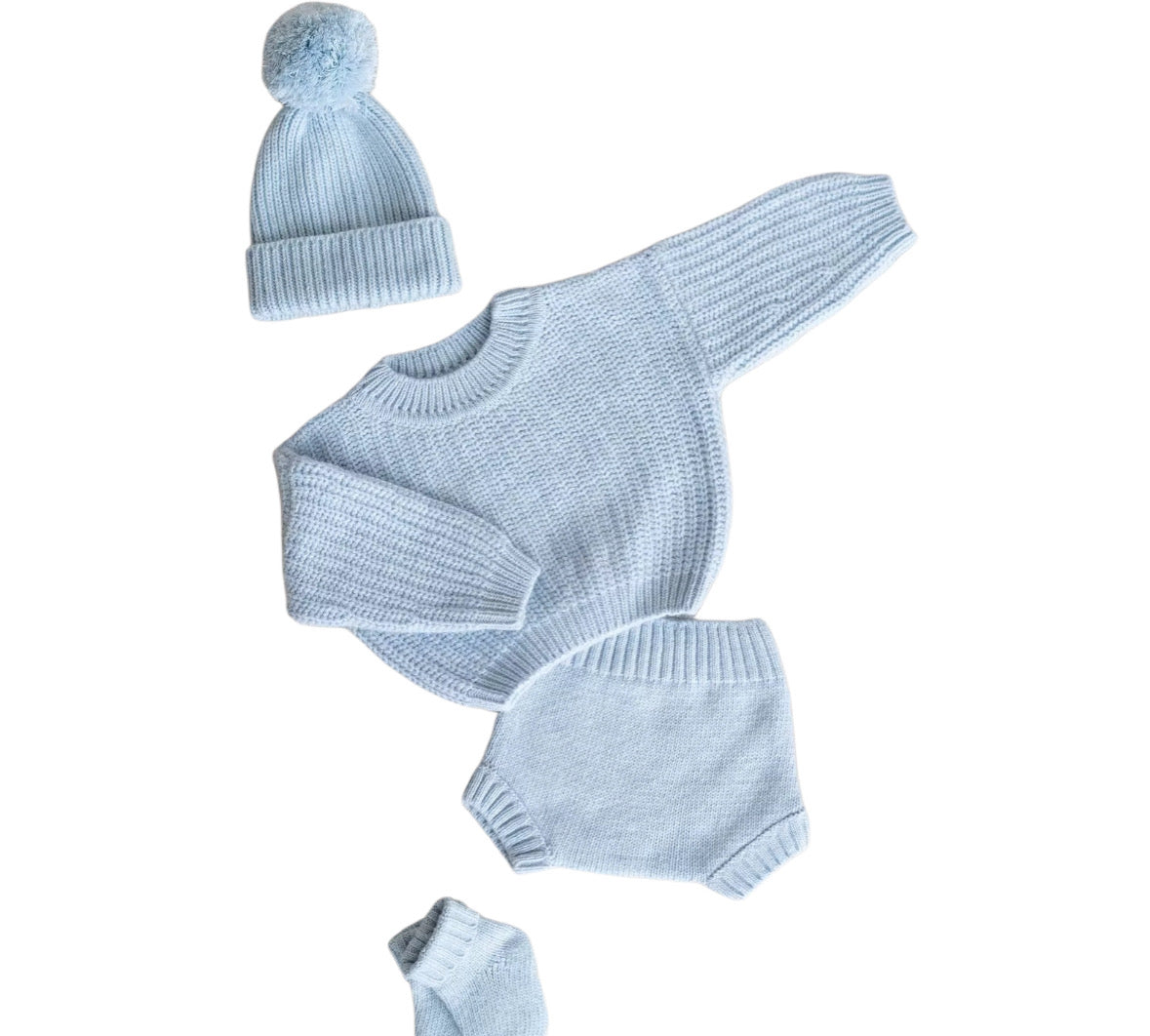 Gebreide Babytruiset voor Pasgeborenen met Sokjes en Warme Muts