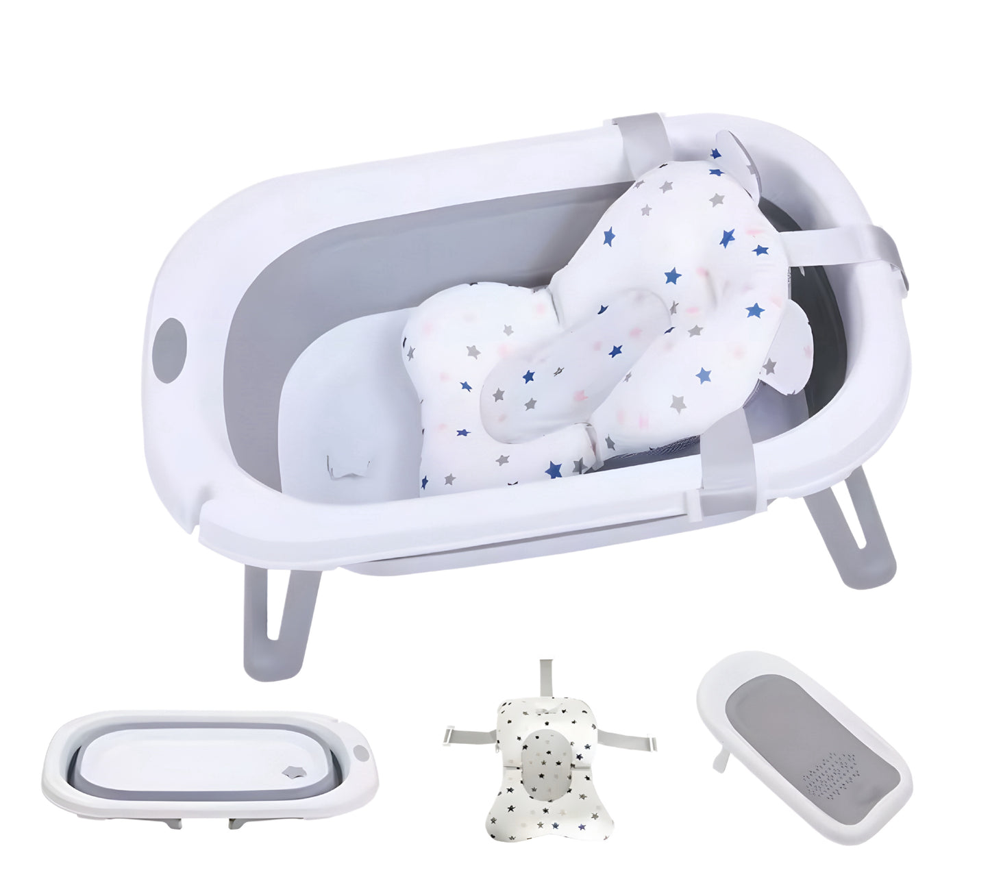 Luxe badset voor uw kind - Badhanddoek, badspeelgoed, badkuip & badstandaard