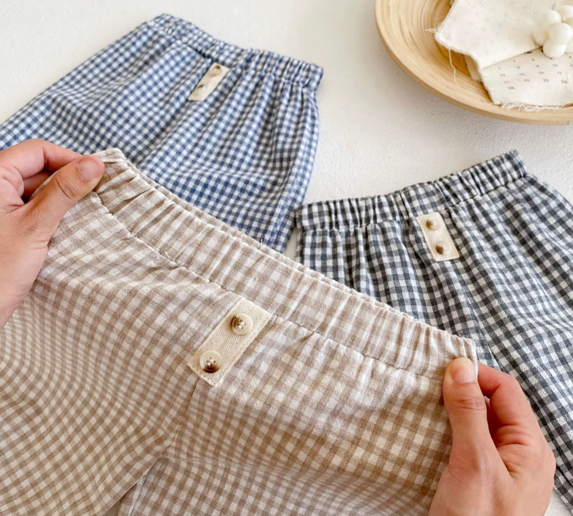 Vanzaa's Baby Broekjes - Zachte katoenen ruitjesstijl