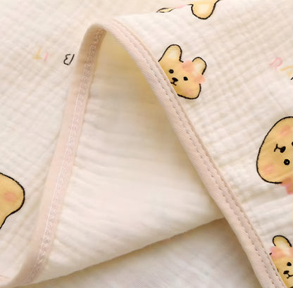 Zachte, katoenen en schattige handdoek met capuchon voor pasgeborenen - Ademend